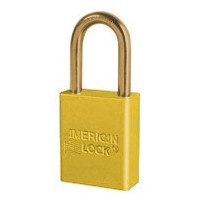 American Lock 1106YW American Lock Yellow Aluminum Non-Rekeyable Padlock With 2\" Brass Shackle